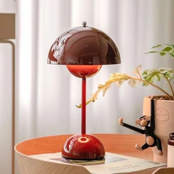 Flowerpot Lamp, Cordless Mushroom Table Lamp,3 Color Stepless Dimmable Touch Lamp, Rechargeable