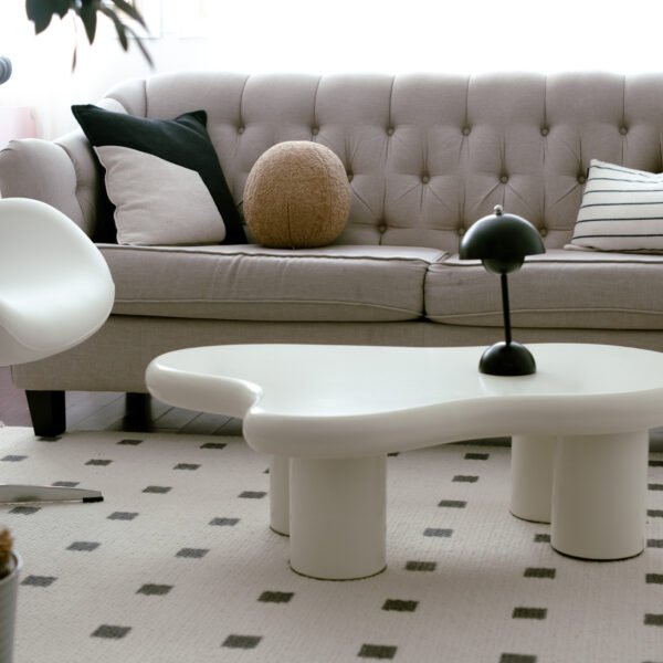 Cloud Shape Cream Colour Modern Coffee Table 39.4”