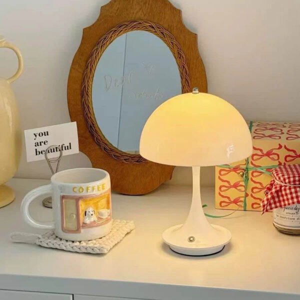 Cordless Mushroom Table Lamp,Retro Mushroom Lamp Nightstand Lamp